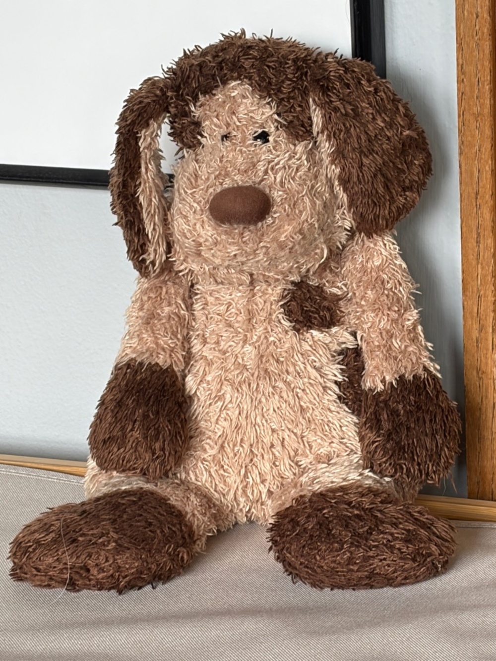Jellycat Bunglie Dylan Puppy Dog Plush Dark Brown & Beige Retired Medium 16"